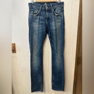 7 For All Mankind Jeans Men Rhigby Blue Sz.33 W34 L30 Slim Straight